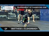 Squash: Tournament of Champions 2016 - Men's QF Highlights: Matthew v Elshorbagy