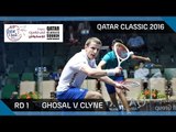 Squash: Ghosal v Clyne - Qatar Classic 2016 Rd 1 Highlights