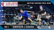 Squash: Simpson v Adnan - British Grand Prix 2016 Rd 1 Highlights