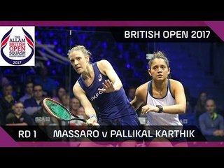 Squash: Massaro v Pallikal Karthik - British Open 2017 Rd 1 Highlights