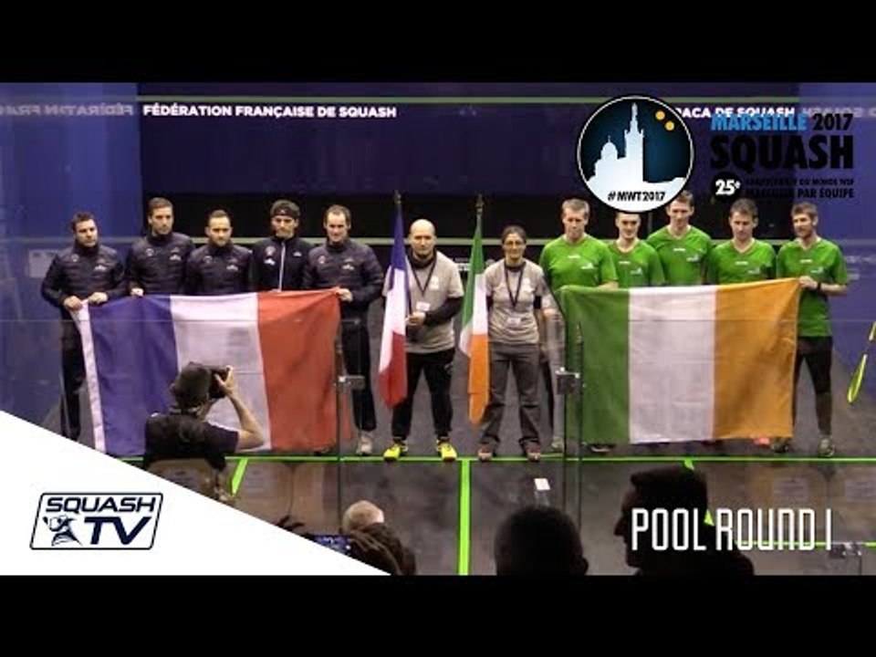 Squash: France v Ireland - Men's World Team Champs 2017 - Pool Rd 1 Highlights
