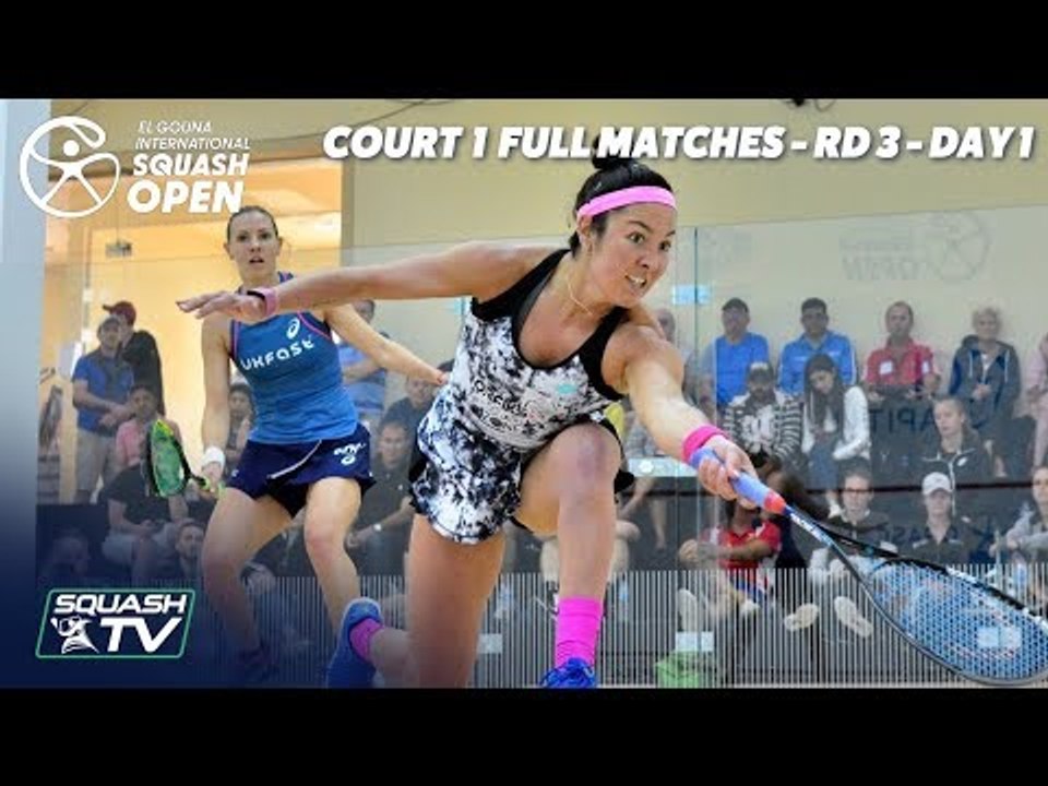 Squash: El Gouna International 2019 - Court 1 - Full Matches - Rd 3 Day 1