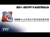 WSF Women's World Team Champs 2018 - Egypt v Australia - Round 1