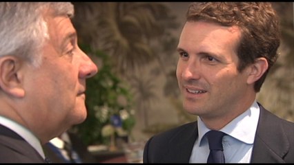 Reunión de Tajani, Casado y Weber en Bruselas