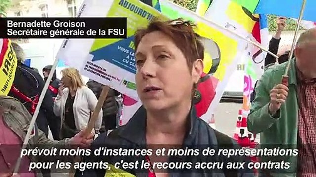 Réforme fonction publique: manifestation devant l'Assemblée
