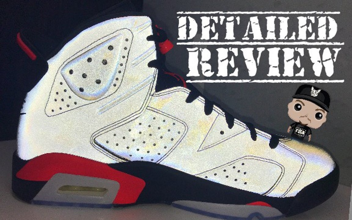 Air Jordan 6 VI Reflection of a Champion Infrared 3M Retro Sneaker Detailed Look With Reflective Test