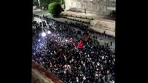 Report TV -Pamjet me dron nga protesta në mbrëmje e opozitës para Kryeministrisë