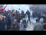 RTV Ora - Mediat prestigjoze pasqyrojnë protestën e opozitës: Molotov drejt Kryeministrisë