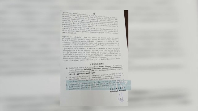 Akuza kërkon 1.6 vjet burg për ish-gyqtarin Admir Thanza - News, Lajme - Vizion Plus