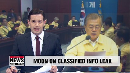 Moon criticizes main opposition party for its stance on leak of phone conversation