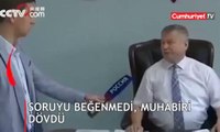 Soruyu beğenmedi, muhabire saldırdı