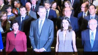 Primer acto de los reyes Felipe y Letizia tras el anuncio de retirada del rey Juan Carlos