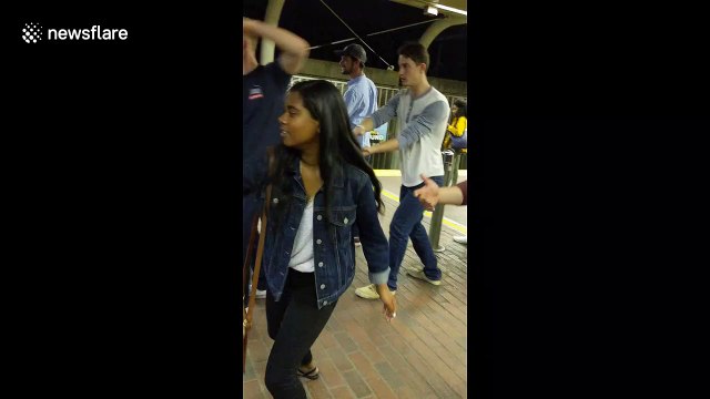 Elderly man starts impromptu session of Tai Chi at Boston train station