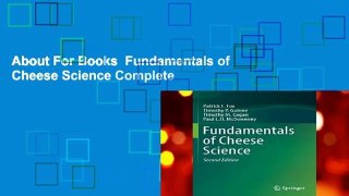 About For Books  Fundamentals of Cheese Science Complete