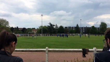 Coup-franc de Shaw contre l'US Ban Saint-Martin