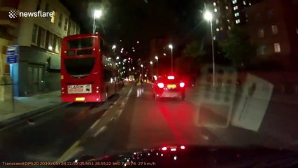 Driver knocks cyclist off bike in shocking manoeuvre on a London road