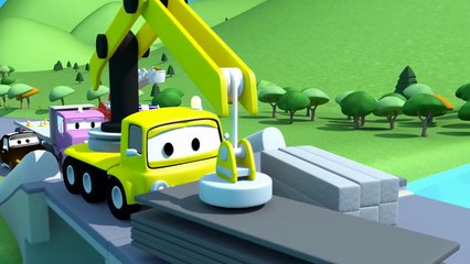 La Super Patrouille: camion pompier et voiture de police, et le Pont cassé de Car City