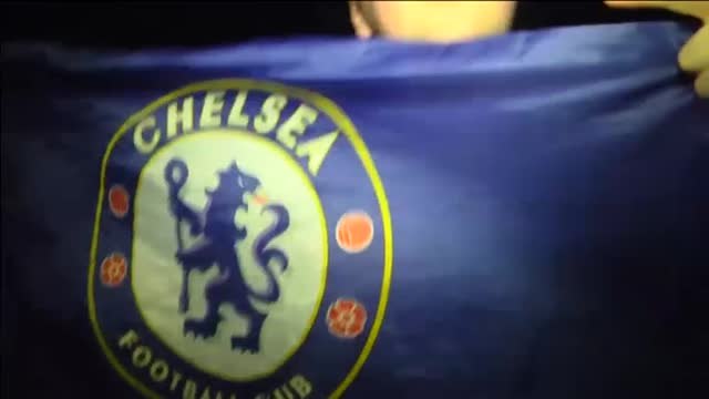 La afición del Chelsea celebra en Baku el título de Europa League