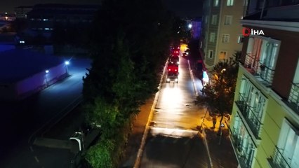 İtfaiye erlerinin zorlu Ramazan mesaisi havadan görüntülendi