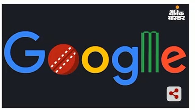 क्रिकेट वर्ल्ड कप के रंग में रंगा डूडल, बॉलिंग-बैटिंग-फील्डिंग तीनों आए नजर