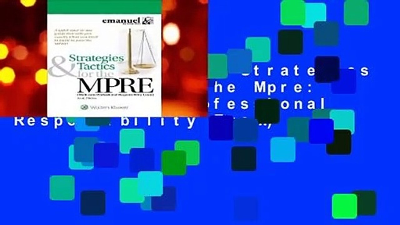 About For Books  Strategies & Tactics for the Mpre: (multistate Professional Responsibility Exam)