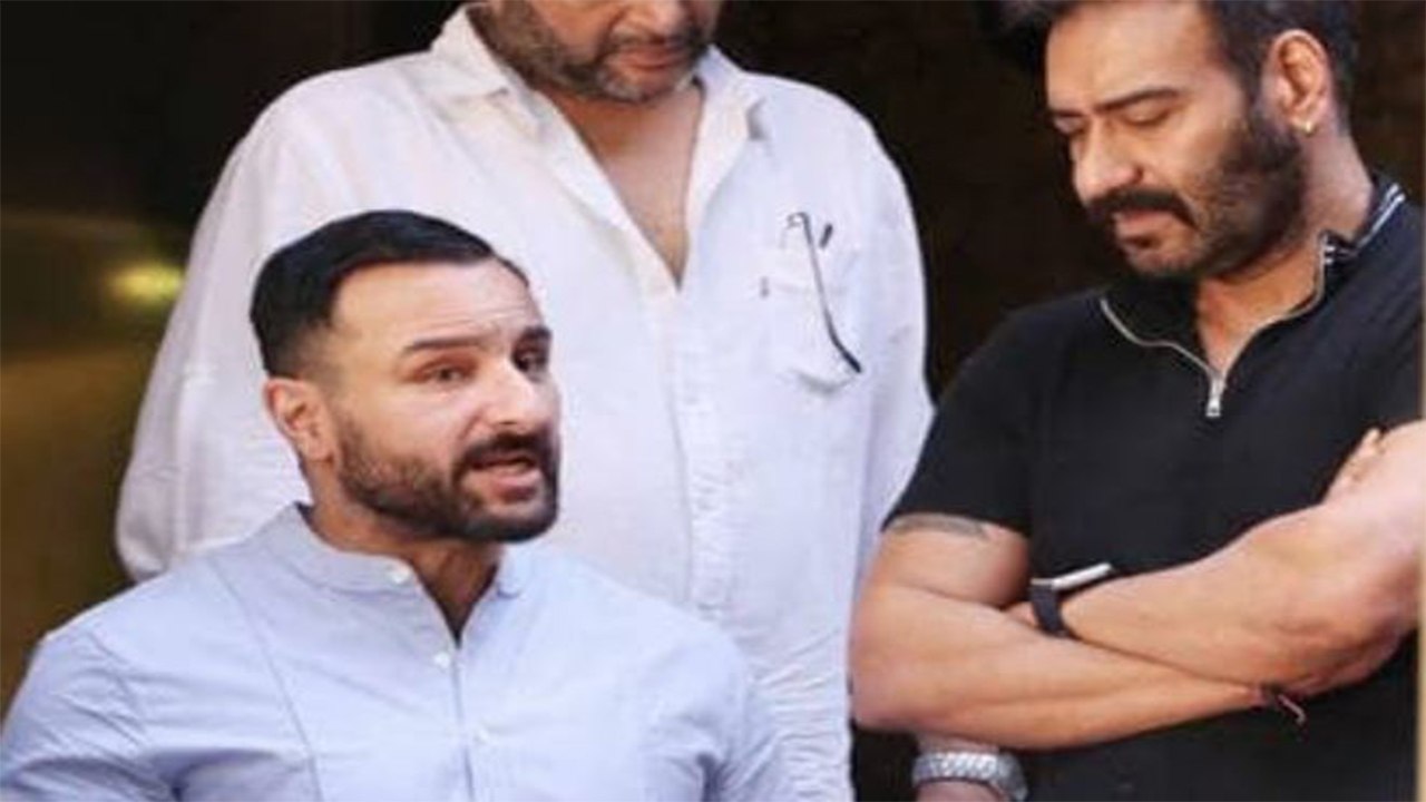 Veeru Devgan: Saif Ali Khan meets Ajay Devgan at his residence; Watch video | FilmiBeat