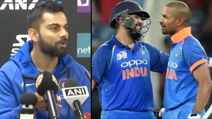 Descargar video: ICC World Cup 2019: Virat Kohli Speaks About Form Of Rohit Sharma And Shikhar Dhawan!!