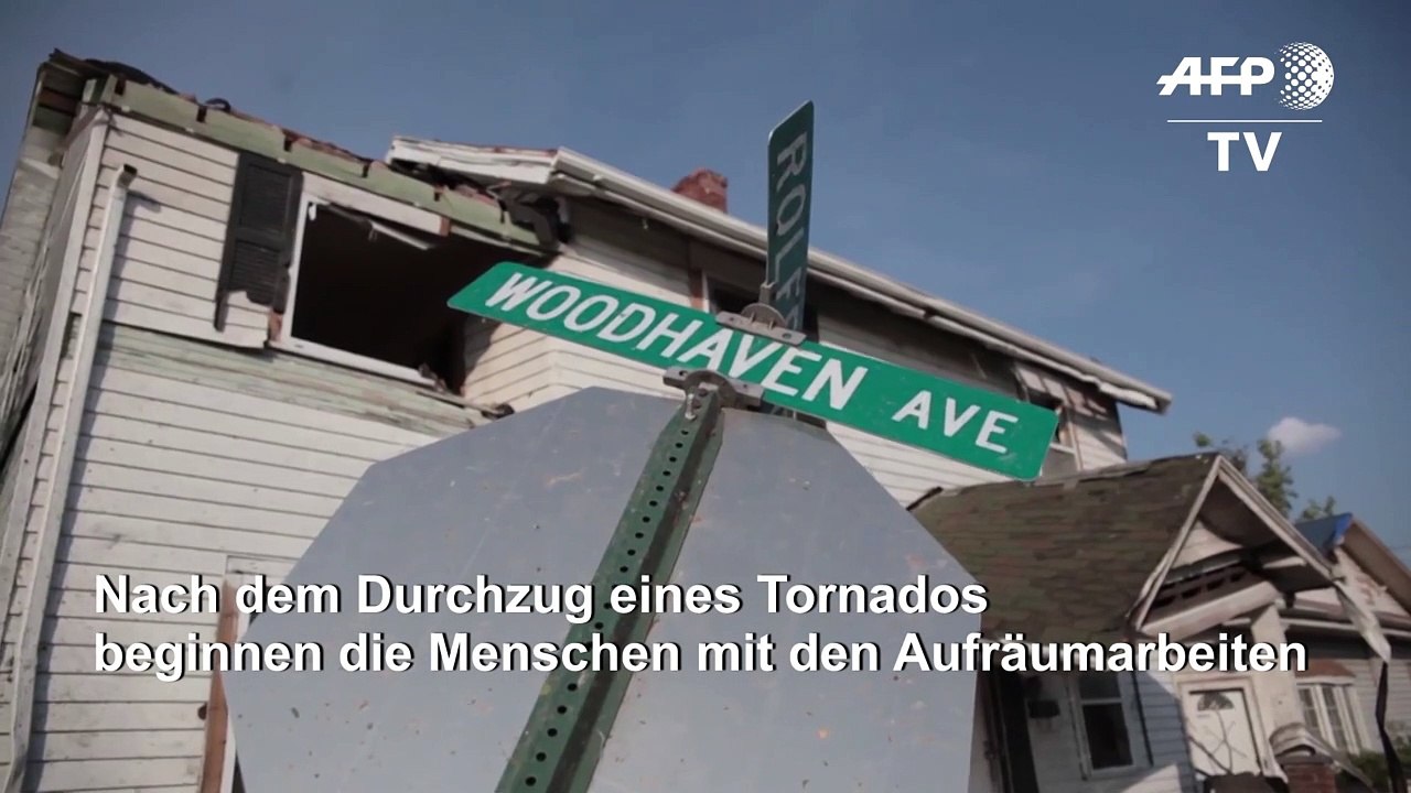 Aufräumen nach dem tornado in ohio