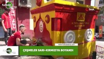 Çeşmeler sarı-kırmızıya boyandı