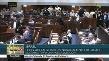 Israel: legisladores disuelven parlamento