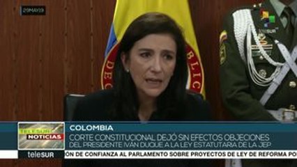 Colombia: Corte Constitucional deja sin efectos objeciones a la JEP