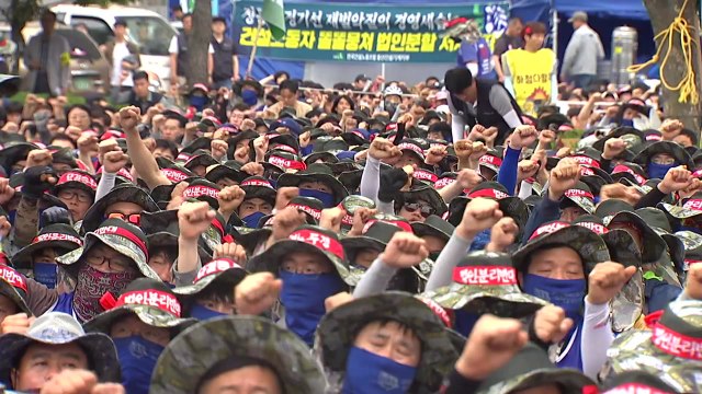 현대중공업 농성장, 주총 앞두고 긴장감 고조 / YTN