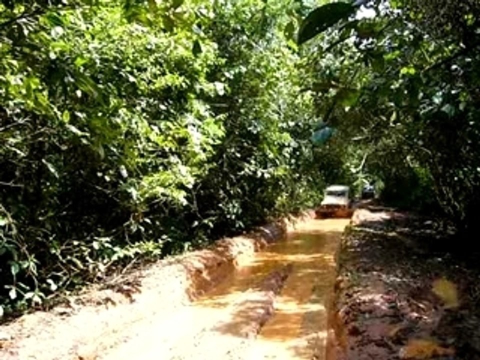 Traversée d'une baignoire sur la piste d'Apoera