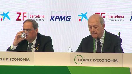 El Círculo de Economía retrata a Torra en su presencia: "Cataluña pierde poder económico"