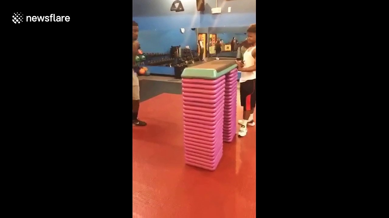 Man tries incredible gym jump and fails in epic fashion