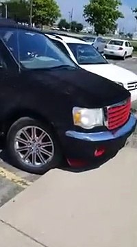 Une voiture recouverte de paillasson... Tuning bizarre