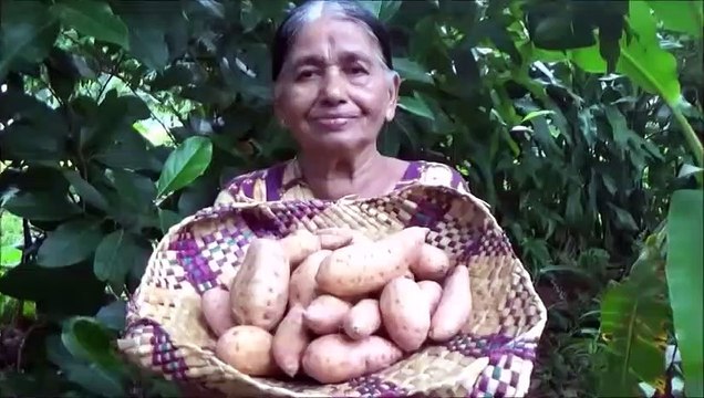 Village Aliments Cuisine Patate Douce Jaune Trempé Curry dans mon Village par ma Maman