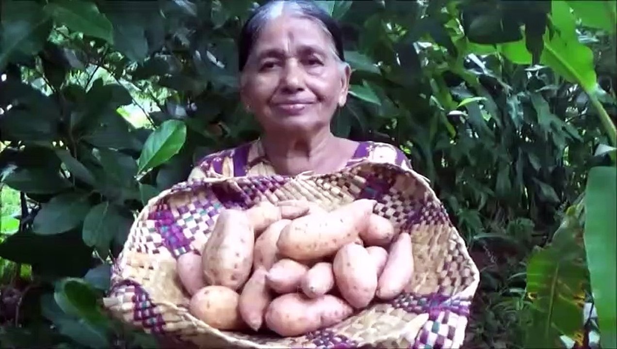 Village Aliments  Cuisine Patate Douce Jaune Trempé Curry dans mon Village par ma Maman