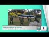 Pobladores de Hidalgo impiden a soldados decomiso de huachicol | Noticias con Francisco Zea