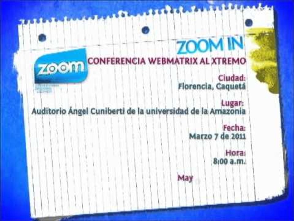 ZOOM IN   CONFERENCIA WEBMATRIX AL XTREMO