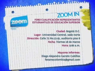 ZOOM IN - FORO CUALIFICACIÓN REPRESENTANTES ESTUDIANTILES DE EDUCACIÓN SUPERIOR