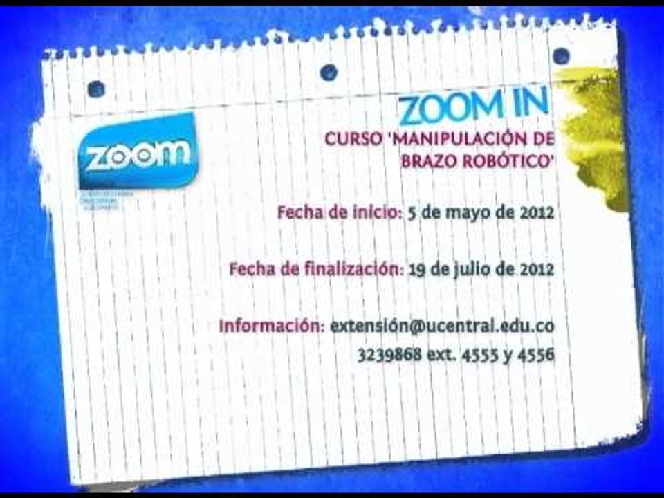ZOOM IN - Curso manipulación de brazo robótico