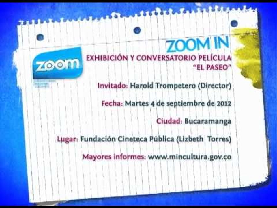 ZOOM In - Exhibición y conversatorio Película El Paseo
