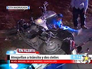 Ebrio atropella a tránsito y dos civiles