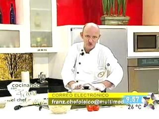 Chef Franz cocina pasta Adriatica con pavo