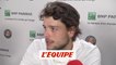 Barrere «J'ai hâte de revenir» - Tennis - ATP - Roland-Garros