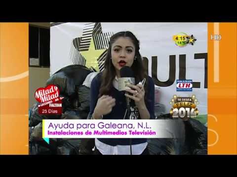 Viri Velázquez desde el centro de acopio afuera de las instalaciones de Multimedios