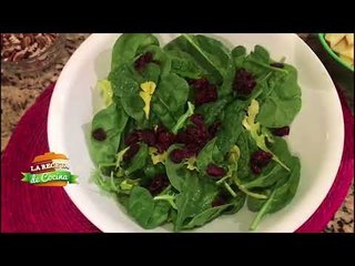 Ensalada de espinacas con manzana y pera