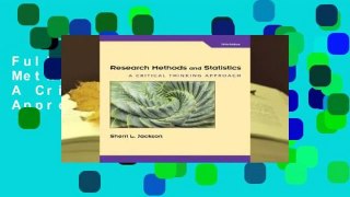 Full E-book Research Methods and Statistics: A Critical Thinking Approach  For Kindle