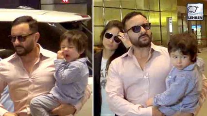 Taimur Airport  पर  नींद  के  वजह  से  दिखे  परेशान